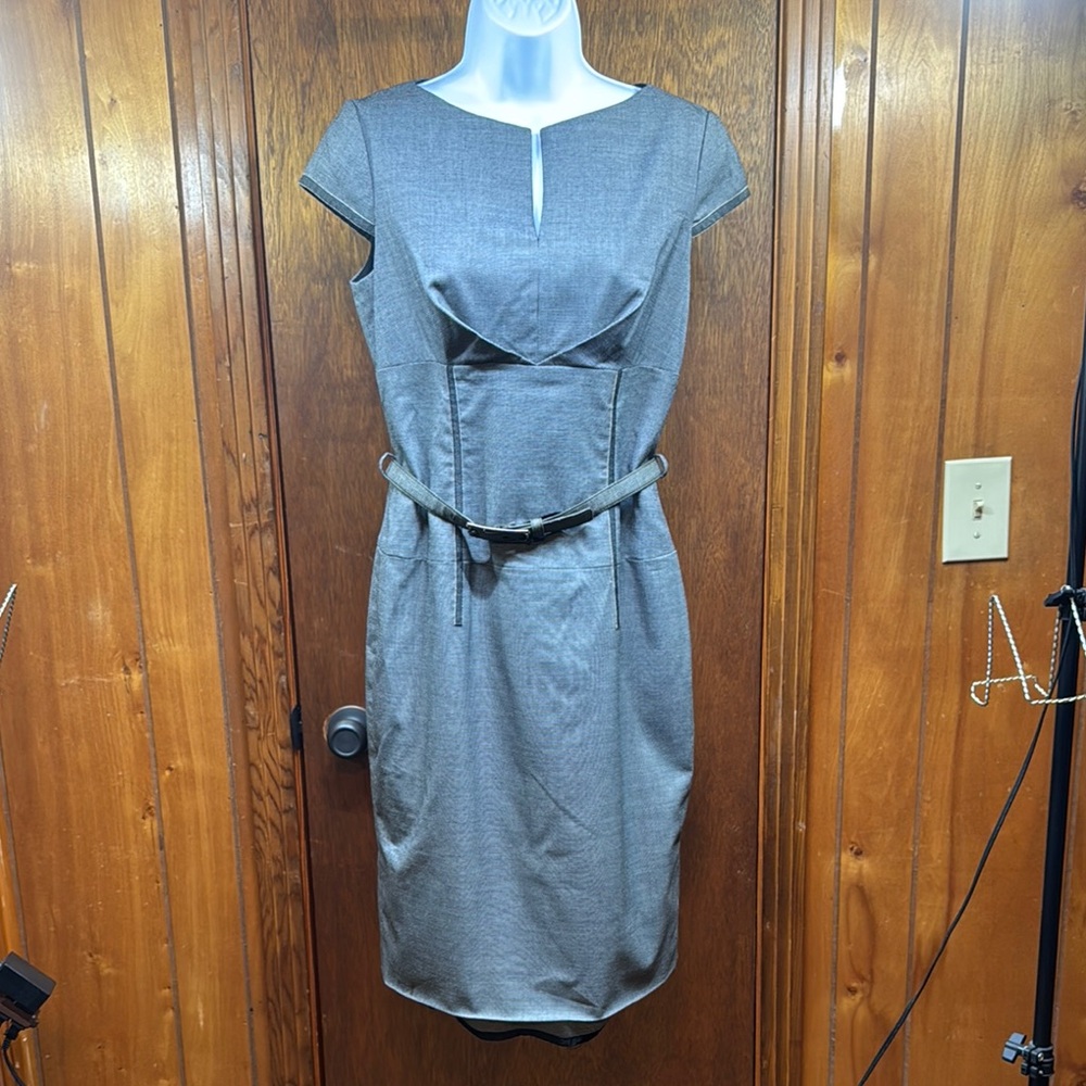 Anne Kline Elegant Black & White  Checked Cap Sleeve Dress - 6